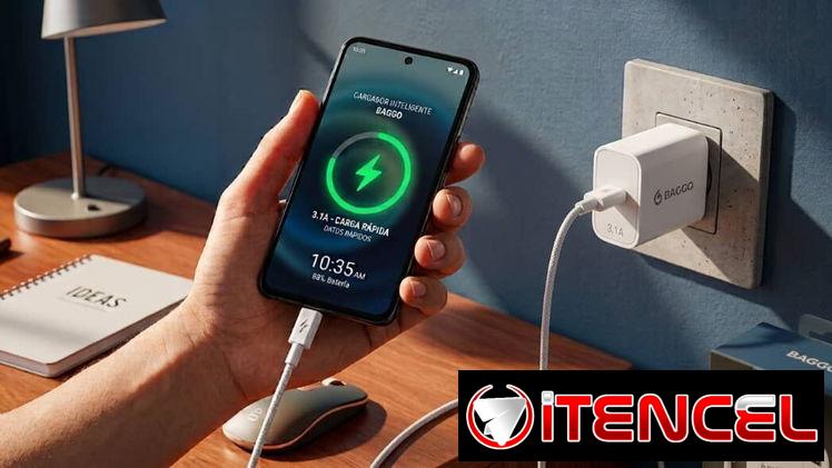 Cargador de 3.1 A con cable tipo C incluído ideal para celulares y ventiladores f6 — foto 3