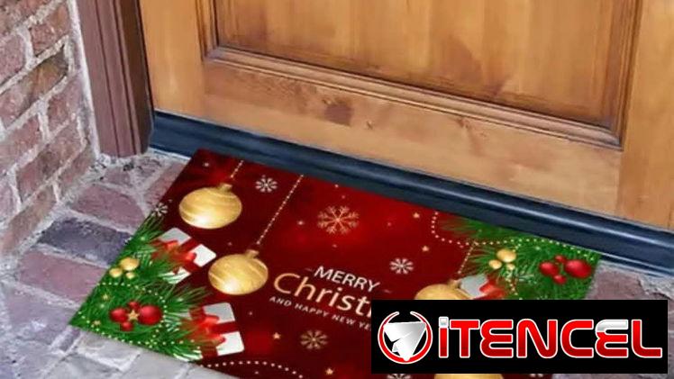 💜Alfombra para entrada de navidad Engomadas completamente  Antideslizante  Medida:60cm x 40 cm Precio: 7 usd