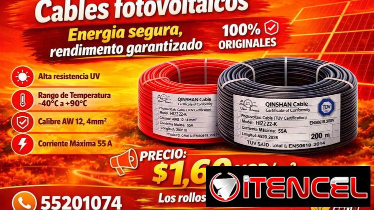 😎Cables fotovoltaicos 🌟Para paneles solares 🌟