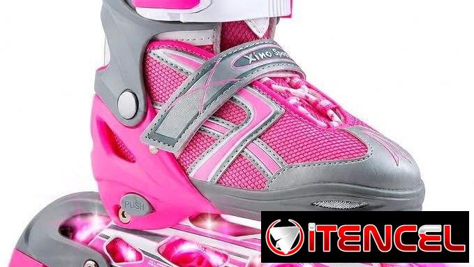 Patines en Línea Ajustables para Niña – Rosa y Gris nuevos