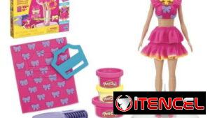 Hasbro Play-Doh Barbie Ruffles Bows 3 Cans 183.5 g 6.49 oz