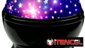 Proyector de estrellas con rotación de 360 grados, 4 bombillas LED, 16 colores, carga USB