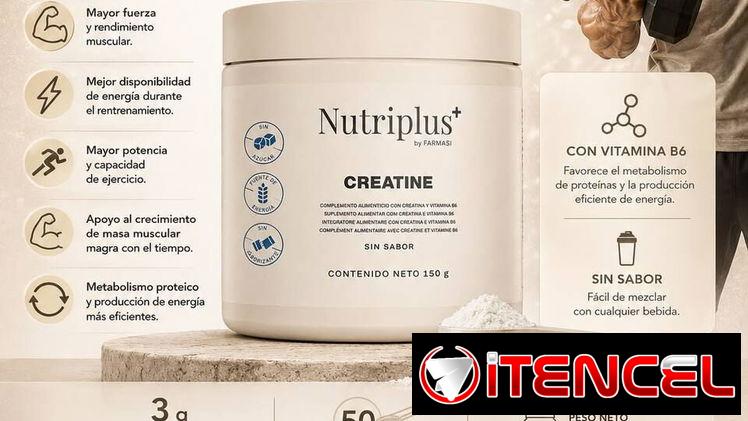 CREATINA NUTRIPLUS 150gr 30 servings Monohidratada (99.97%), Vitamina B6 (0.03%). — foto 3
