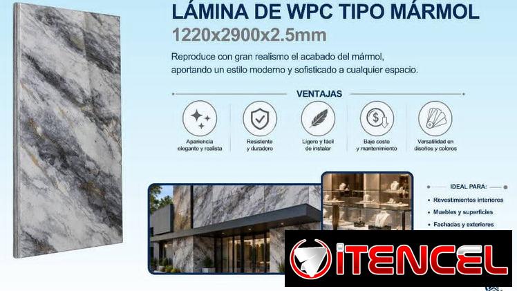🚧 Lámina de WPC Tipo Mármol Medidas: 1220 x 2900 x 2.5 mm 🚧 — foto 1