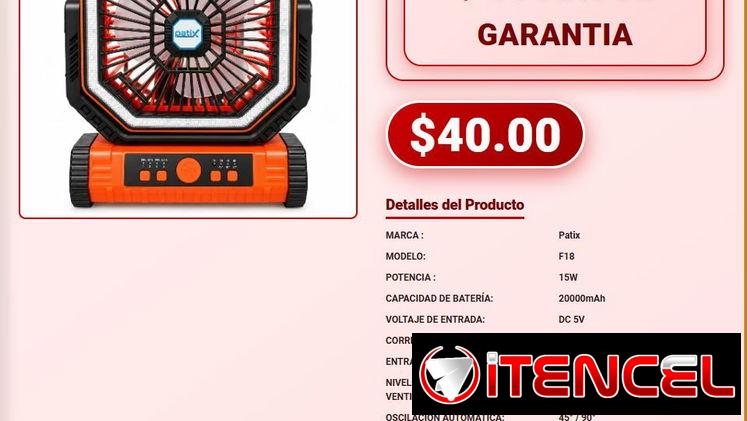 Ventilador Inalambrico Patix F18 Con Control Remoto Y Temporizador VPT-0135