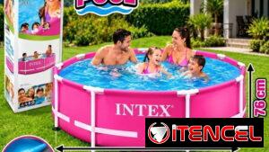 🌸 PISCINA INTEX (PINK METAL FRAME)