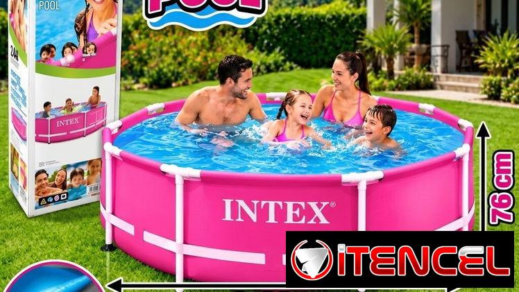 🌸 PISCINA INTEX (PINK METAL FRAME)