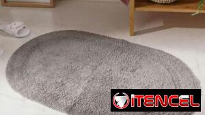 😱💜Alfombra decorativa peludita ovalada Medida:1.40cm x 73cm