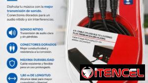 Cable Audio RCA a mini plug estéreo. 1.80cm