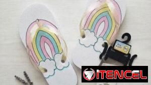 Título: Chancletas Infantiles con Diseño de Arcoíris y Nubes 🌈☁️ 13/1