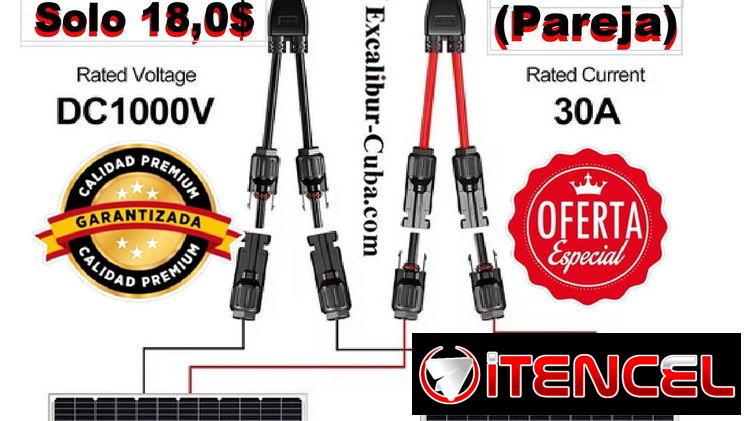 PANELES SOLARES MC4 “Y” CONETORES (Pareja)