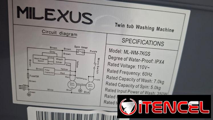 Lavadora Semiautomática Milexus de 7kg* — foto 2