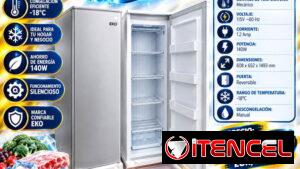 Nevera Vertical 8.5 pies, marca EKO, nueva en su Caja con Factura y Garantía de 1 año. Envío gratis. Variedad