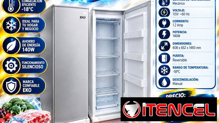 Nevera Vertical 8.5 pies, marca EKO, nueva en su Caja con Factura y Garantía de 1 año. Envío gratis. Variedad