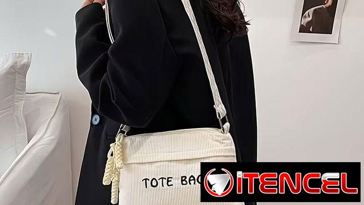 Bolso Tote de Pana Vintage para Mujer color Blanco — foto 4