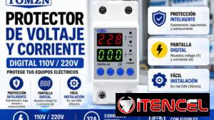 ⚡ Protector de Voltaje y Corriente TOMZN Inteligente Digital 110V – 63A para EcoFlow y Paneles Solares