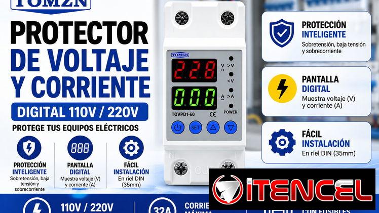 ⚡ Protector de Voltaje y Corriente TOMZN Inteligente Digital 110V – 63A para EcoFlow y Paneles Solares