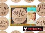Accesorios de fotos reversibles, tarjetas de crecimiento del bebé y embarazo, 1 a 12 meses