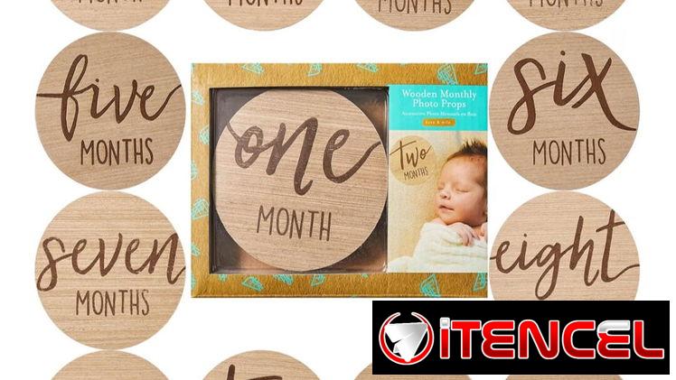 Accesorios de fotos reversibles, tarjetas de crecimiento del bebé y embarazo, 1 a 12 meses