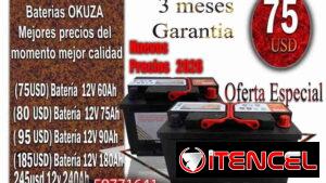 Baterías OKUZA Japonesas 🔋 Baterías OKUZA Japonesas – Máxima Durabilidad! Nuevos precios • 3 meses de garantía $75