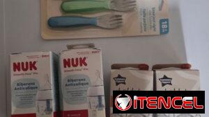 Biberones y teteras y juego de cubiertos para su bebé, marca NUK