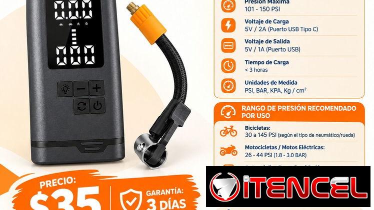 🚗 COMPRESOR DE AIRE P021 PARA GOMAS DE AUTO | MOTO | BICICLETA