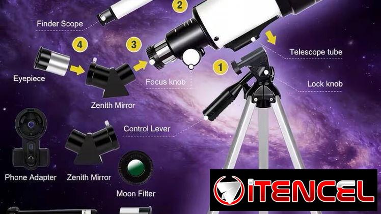 Telescopio Astronómico Portátil 70mm – Hasta 150X Incluye trípode