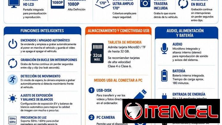 Retrovisor con cámara delantera y trasera