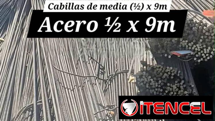 Venta de Cabillas de Media (½) x 9m de largo *ACERO ½ x 9M NUEVAS*