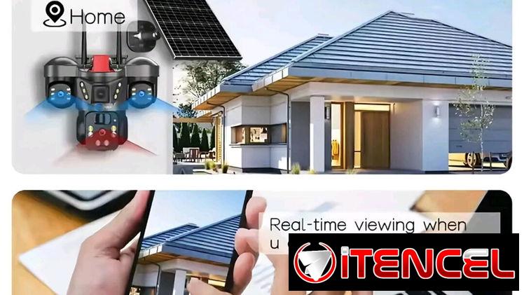Cámara de seguridad Solar 3 lentes 15mpx