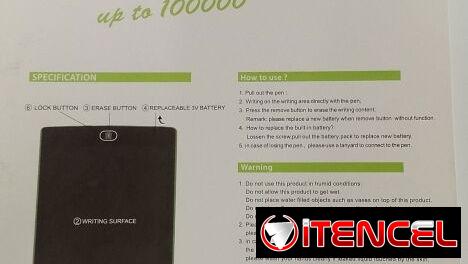 Tablet LCD de 12 pulg con botón de borrado