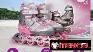 Patines en Línea Ajustables para Niña – Rosa y Gris nuevos