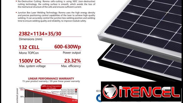 Panel solar ROMMA  con la base de 620w