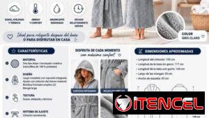 Albornoz Unisex Afelpado con Capucha