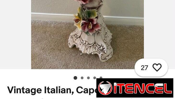 📢😍Hermoso pedestal floral italiano CAPODIMONTE👌😍