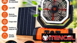 Ventilador recargable F6 con panel