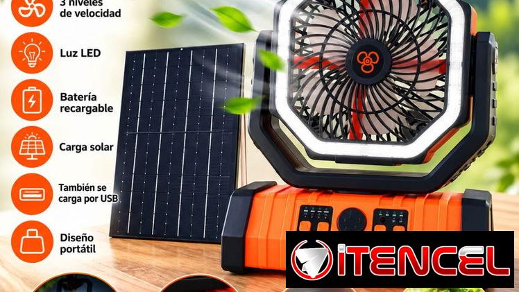 Ventilador recargable F6 con panel