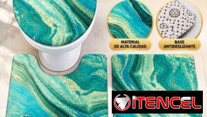 Set de 3 alfombras para baño con diseño en 5500 cup