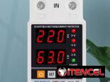 Braker y protector de alto y bajo voltage con relé y ajustable 63A 120V y 240v