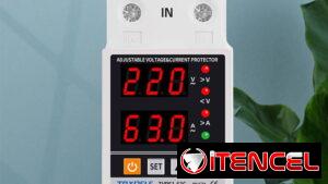 Braker y protector de alto y bajo voltage con relé y ajustable 63A 120V y 240v