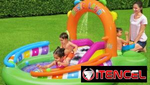 Piscina infantil inflable con tobogán