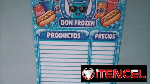 Cartel de productos