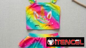 Traje de Baño Infantil de Unicornio 5-6 Años