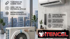 Split 1 Tonelada Premium Levella 12000 BTU $330 USD con Transporte, Factura, 3 Meses Garantía y Tubería de Cobre