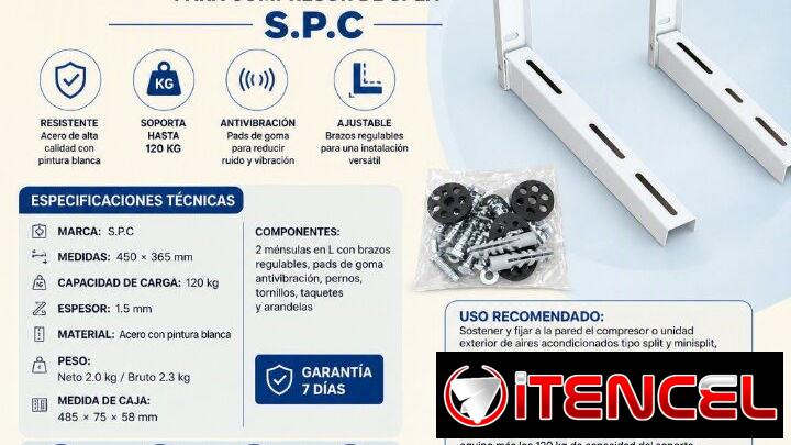 SOPORTE DE PARED PARA COMPRESOR DE SPLIT SPC. BASE PARA SPLIT.