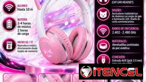 AUDIFONOS ESTILO OREJA DE GATO RGB PM-35, FACTURA Y GARANTÍA. VARIEDAD DE ARTÍCULOS DE TECNOLOGÍA, ELECTRODOMÉSTICOS....