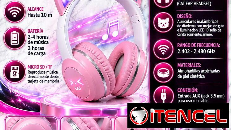 AUDIFONOS ESTILO OREJA DE GATO RGB PM-35, FACTURA Y GARANTÍA. VARIEDAD DE ARTÍCULOS DE TECNOLOGÍA, ELECTRODOMÉSTICOS....