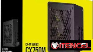 Fuente CORSAIR CX750M certificada 80+ Bronze semi modular de 750W