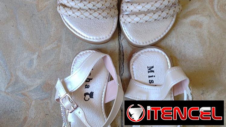 Sandalias de niña color crema  #27   en 6500$