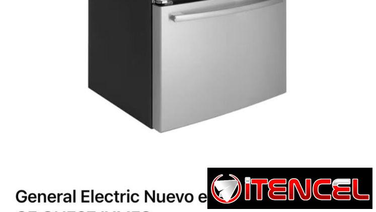 REFRIGERADOR  Refrigerador GE GNE27JYMFS de 36″ con puerta francesa y capacidad total de 27 pies cúbicos. Iluminación